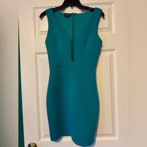 bebe Teal Sleeveless Mini Dress